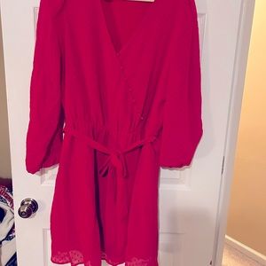 Pop Sugar | hot pink dress with tie